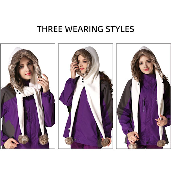 Vinter Dammössa Varm Mode Öronskydd Vindtät Scarf purple large