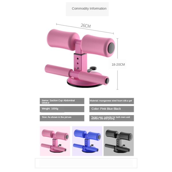 Mage Armar Gym Utövad sit-up utrustning pink single bar