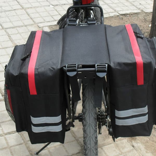 Cykel Motorcykel Baghylde Dobbelt sadeltaske red