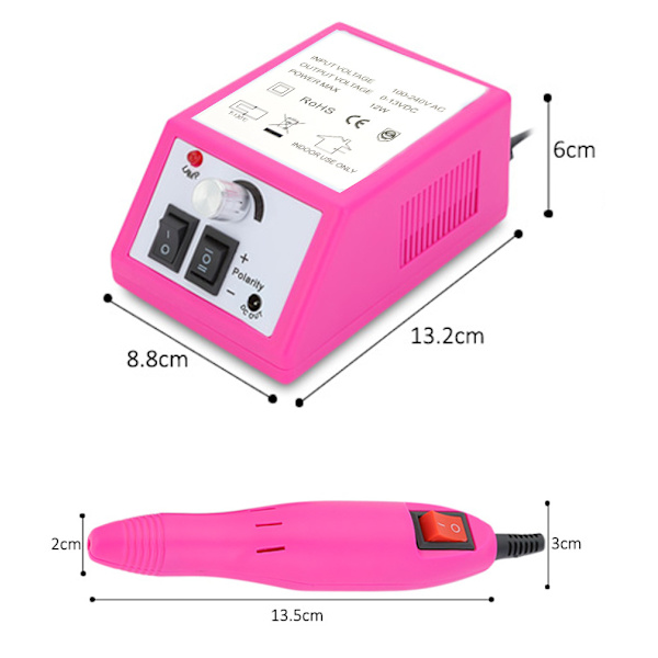Nagelborrmaskin Professionell manikyr Nagelfil Kit Akryl rose red 24.5*14.7*6.7CM