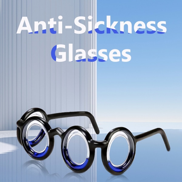 Anti-Sickness-lasit ilman linssiä Liikepahoinvointilasit Kevyet taitettavat black