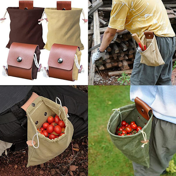 Utomhus bärbar premium canvas foderväska Vikbar väska Svampbältesväska Campingväska khaki