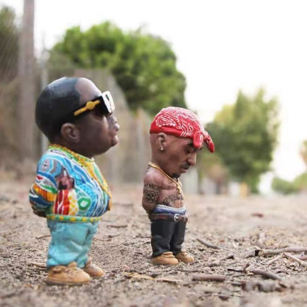 Mini Resin Hip Hop Sjove Brother Statue Ornamenter a&b 3*5*10cm,2pcs