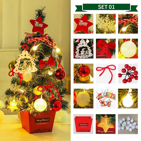 Julgransdekoration 50cm DIY heminredning gold SET07