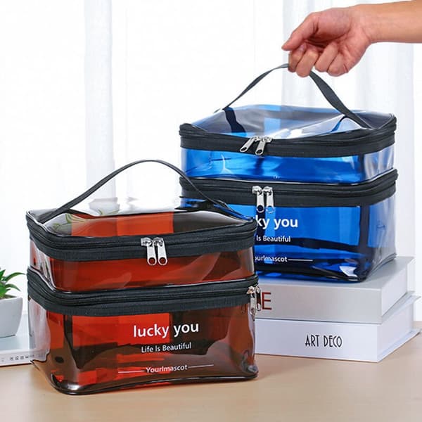 Dubbel låg transparent make-uptas med stor kapacitet coffee