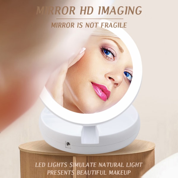 Taittuva LED suurentava meikkipeili valkoinen white 17*17*6cm