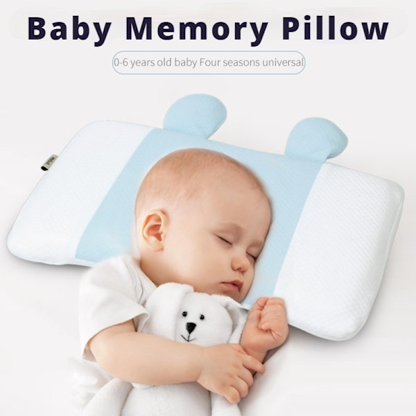 Rebound Foam Memory Kudde Baby Newborn Head Shaping Kuddar blue small