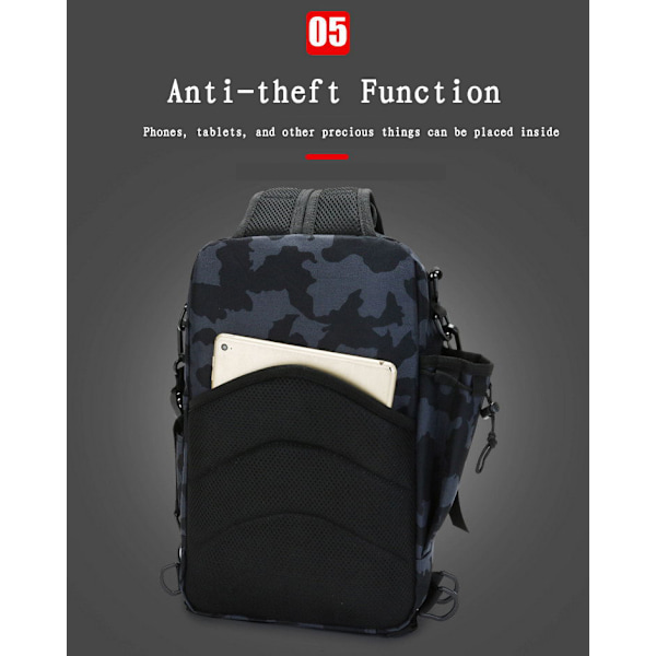 Utomhusfiskeryggsäck Multifunktionsväska för fiskeredskap black 23*14*37cm