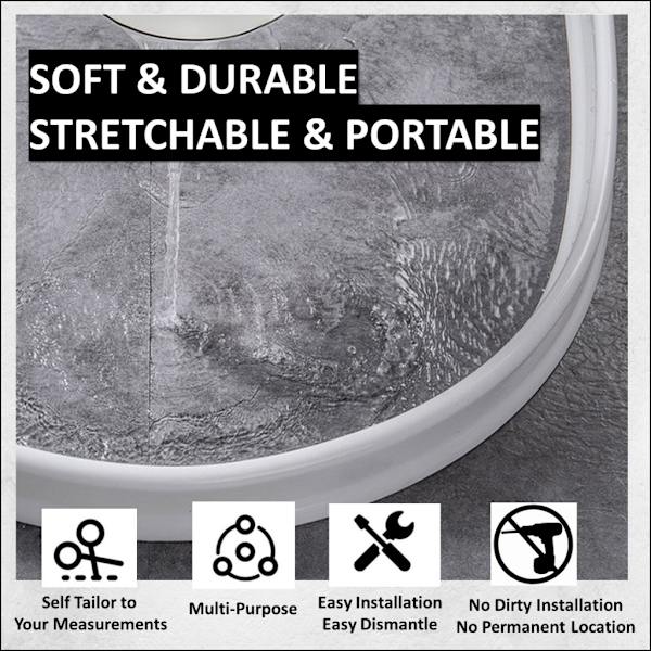 enkel installation-Silicon Duschbarriär Vattenstoppare Retaining Strip Wet Dry Separation Blocker grey 100CM