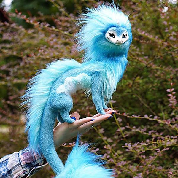 Animal Dragon Plyschdocka Barnleksak Djur Long Mouth Elf blue