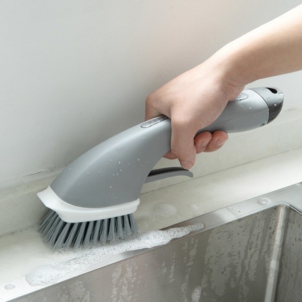 Monitoiminen keittiön puhdistus pitkävartinen astianpesuharja gray