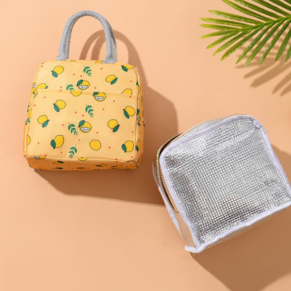 Søde Citron bærbare vandtætte lynlås frokostposer gray 22*15*17cm