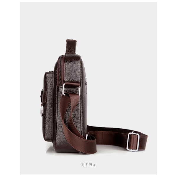 Axelväska med stor kapacitet Läder Messenger Bag för män brown 20*7*24cm