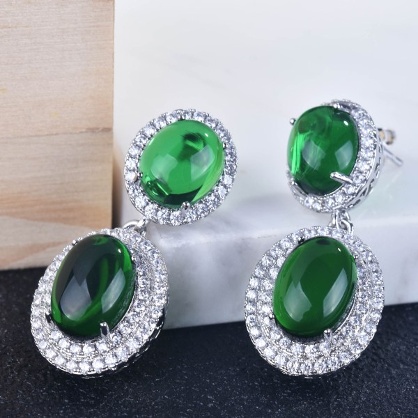 mors dag halsband-Imitation Emerald Necklace 40+5cm