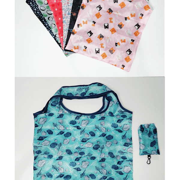 Luova printed kankainen matkapuhelintyyppinen taitettava ostoskassi Random Color 4pc