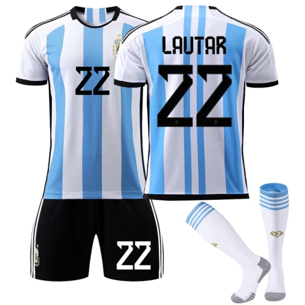 Børn / Voksen 20 22 World Cup Argentina fodboldtrøjesæt LAUTAR-22 #28