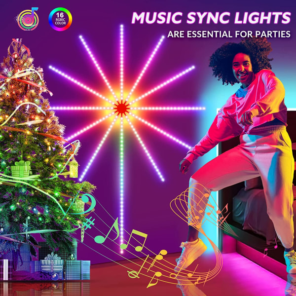 Lampor LED Strip Musik Färgbyte fjärrkontroll colorful 11 pcs