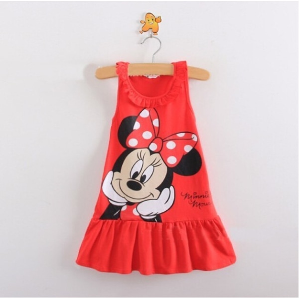 Minnie Mouse print baby lasten tyttömekko red 130cm