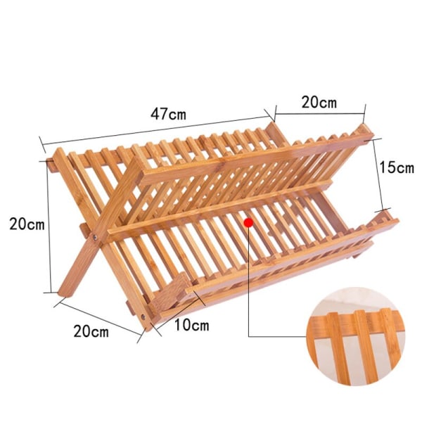 Bambus foldbare tallerkener Afløbsplader Træplader Krus Stand wood color 16 grids