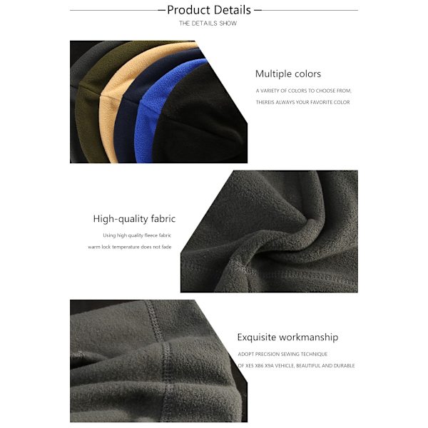 polar fleece för män varm mössa utomhus gray