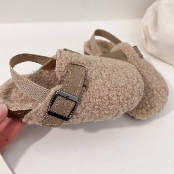 Lasten Fleece Elastiset Puukengät Baby Pojat Tytöt Pehmo Tohvelit Toddler apricot 34