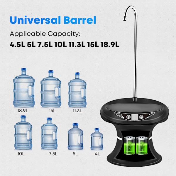 Pumpe Elektrisk Drikkevand USB Opladning Vandabsorber black