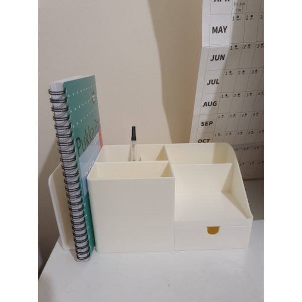 Skrivbordsförvaringsställ kontorsmaterial beige