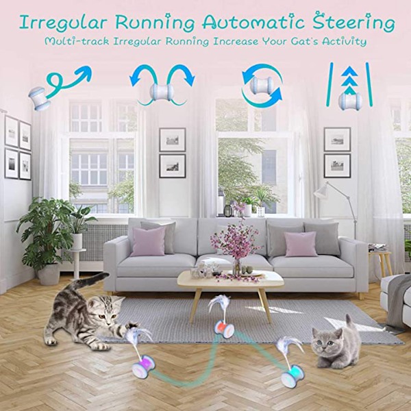 USB-opladning Pet Cat Feather Smart Funny Cat Legetøj gray 20*8.5*6.2cm