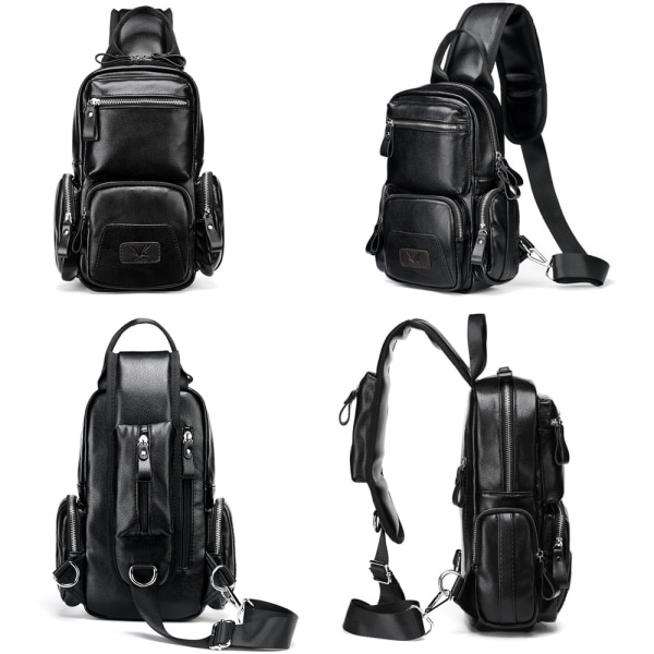 Vattentät multifunktionsväska i PU-läder black 21*11.5*31cm