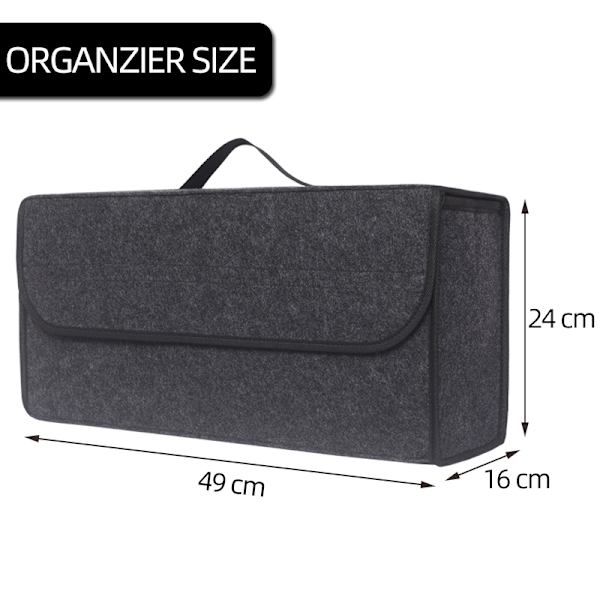 Grå Anti-Slip rum Boot Tool Car Opbevaringspose dark gray 50*17*24cm
