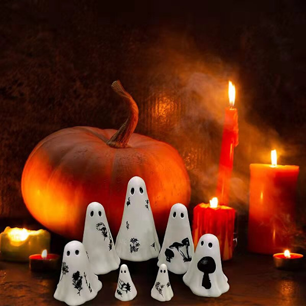 Halloween Party Dekoration Skulptur Hem Skrivbord Dekoration white 3pcs