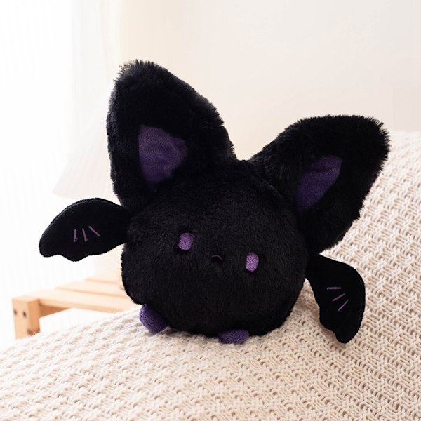 Mub- Squishmallows Halloween gresskar pute Rolig flaggermus gresskar plysj liten djeveldukke black 30cm