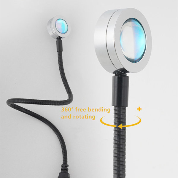 USB Solnedgång Regnbågslampa Projektor Stämningsljus sunset gloe 18cm