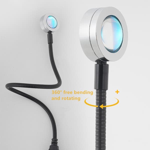 USB Sunset Rainbow Lamp Projector Mood Light sunset yellow 18cm