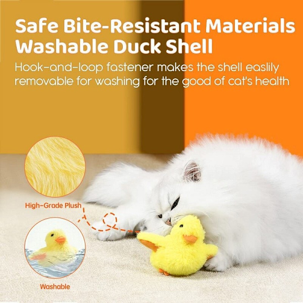 Flapping Duck Interactive Electric Bird Vaskbar Cat Plys Legetøj yellow 160*130*115mm