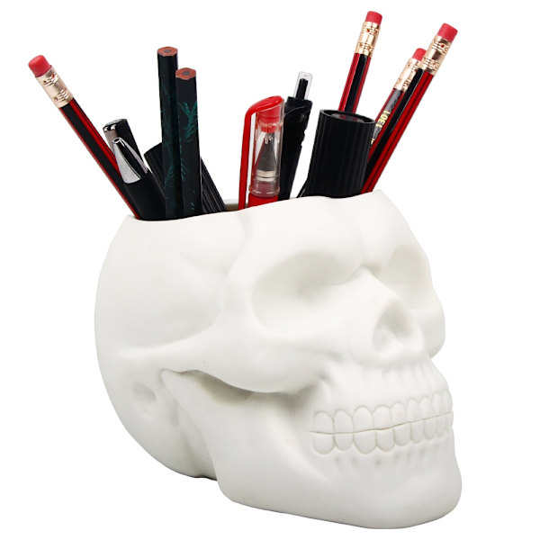 Skull Pennhållare Skrivbord Kosmetik Kontorsförvaring black