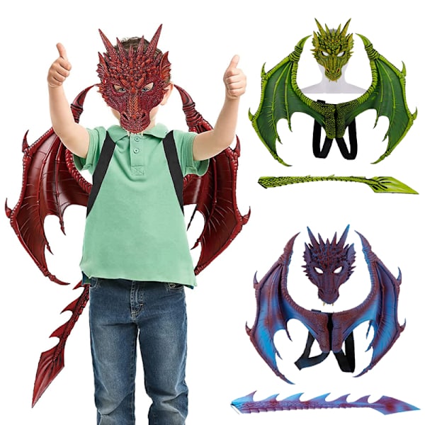Halloween Cospty Dragonadult Kids Party Djurdräkt red 60*45*8cm
