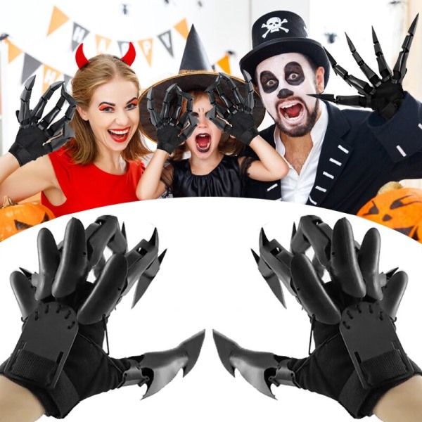 Halloween ledade fingrar Flexibla fingerhandskar förlängare black 1 set