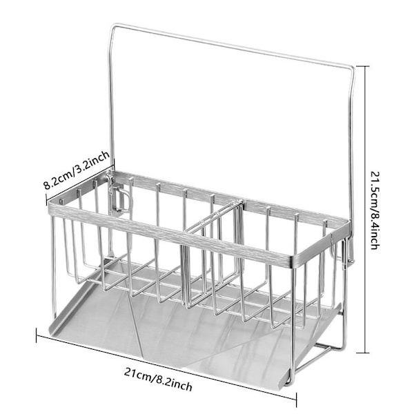 Diskbänk Organizer Caddy Diskbänk Caddy Svampborsthållare med avloppsbricka B
