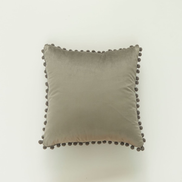 Pudebetræk Pompoms Kanter Ultra Soft Velvet Pudebetræk Sofa Sofa Lændepudebetræk Lake green 45X45CM