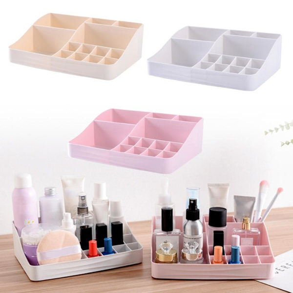 Desktop Diverse Smink Kosmetisk Make Up Case Förvaringsfodral white 23.5*18.5*7.5cm