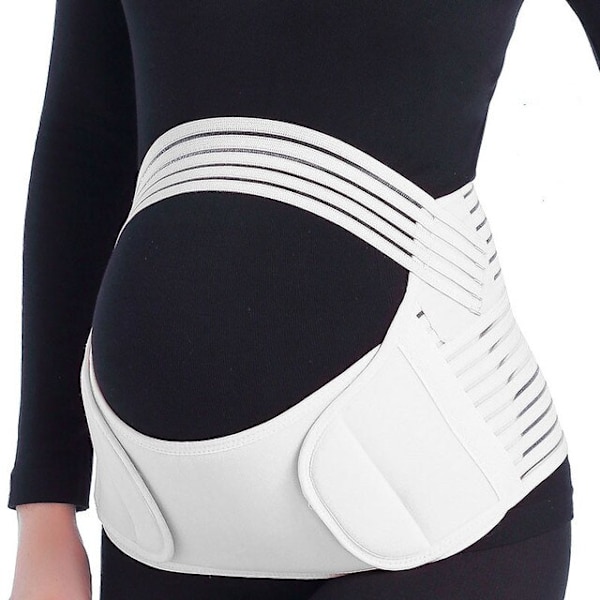 Gravida kvinnor Bälten Gravid Magbälte Midjevård Magstöd Magband Ryggbygel Graviditetsskydd prenatal bandage white xxl