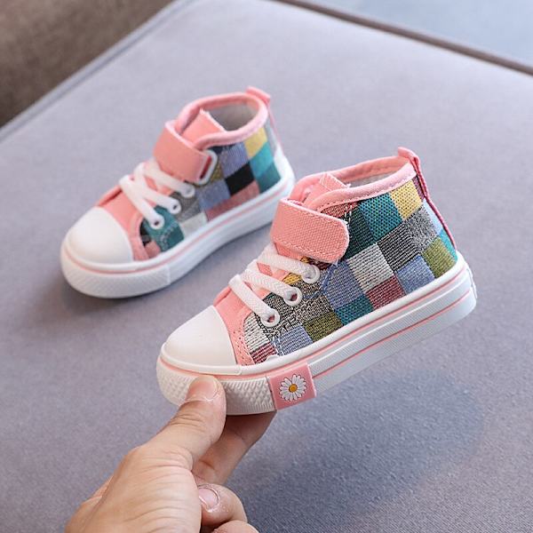 Barn Sneakers Barn Casual Skor Pojkar Flickor Canvas Skor High Top black 23