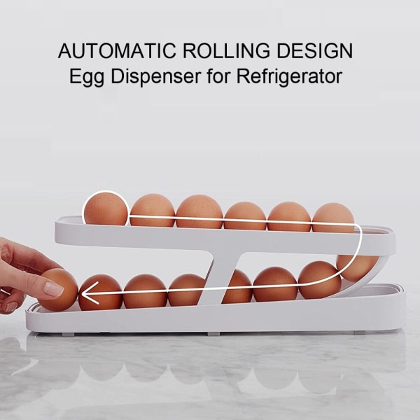 Automatisk rullende Æggestativ Holder Opbevaringsboks Æggekurv Container Organizer red