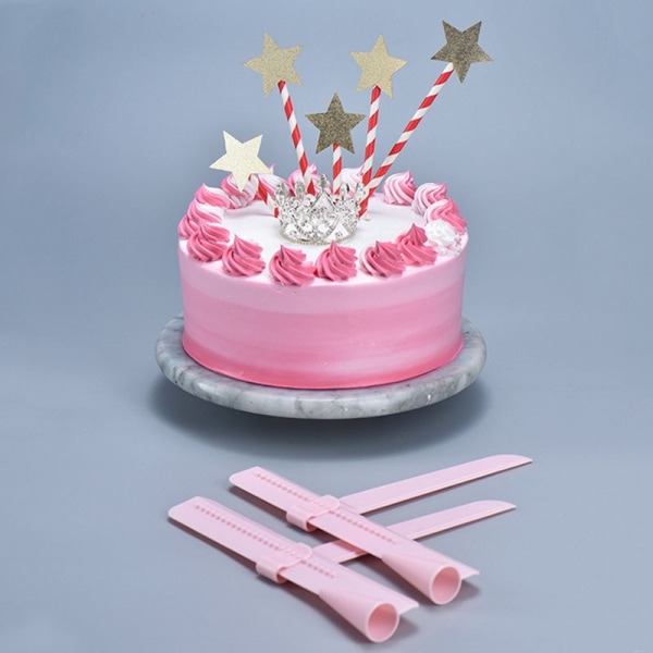 Skrapa Smidigare Justerbar Fondant Spatlar Tårtdekorering pink