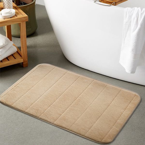 Blød Badeværelsesmåtte Hjemmebruser Bomuldsbadetæppe Anti-skrid beige 40*60cm