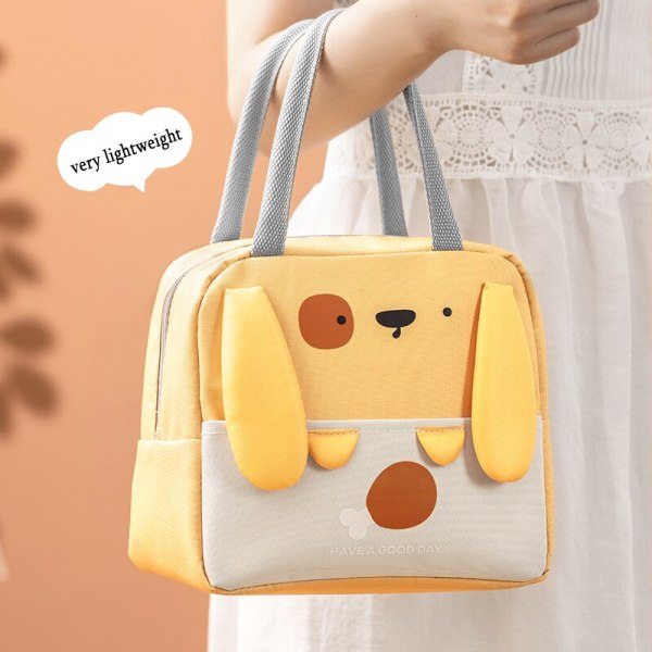Isoleret køler bærbar opbevaringstaske Tote Bento Bag Madpakke yellow 21*23*13cm
