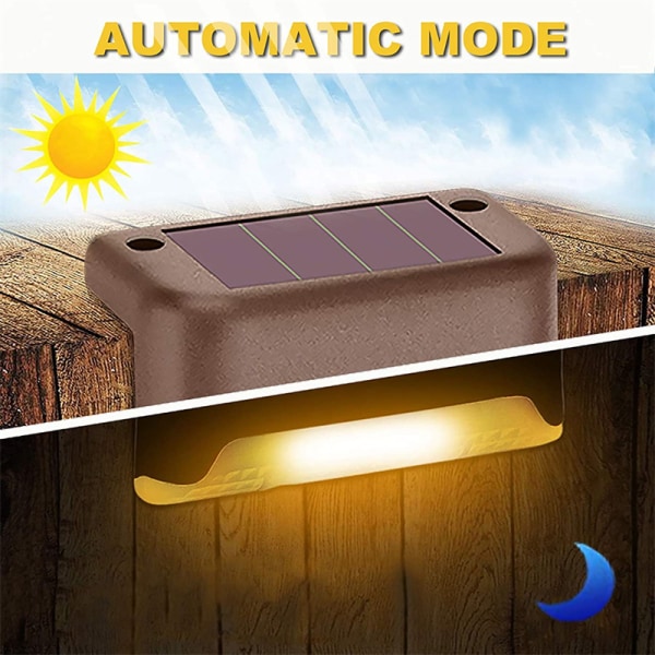 8/4 stk LED solar trappelampe udendørs vandtæt brown 4 PCS