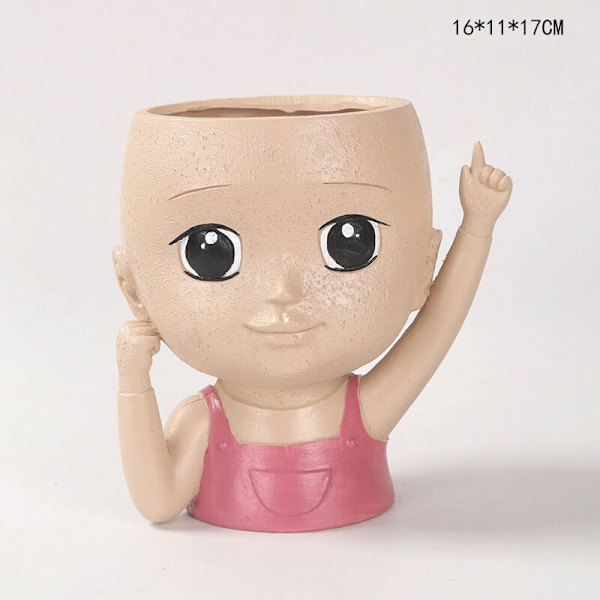 Kreativ ansigtsstatue, dekoration af en skulpturvase i hjemmet fighting child