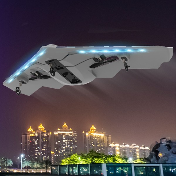 LED-valolla käsin heittävä lentokoneen kiinteäsiipinen vaahto ulkokäyttöinen sähkölentokone ammattimainen drone blue